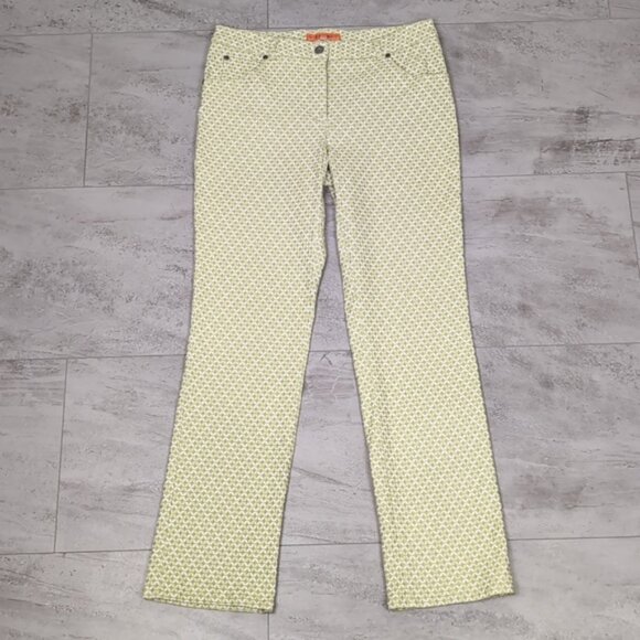 LouLou Diamond Straight Leg Pants Stretch Patterned Textured Spring - Picture 11 of 11